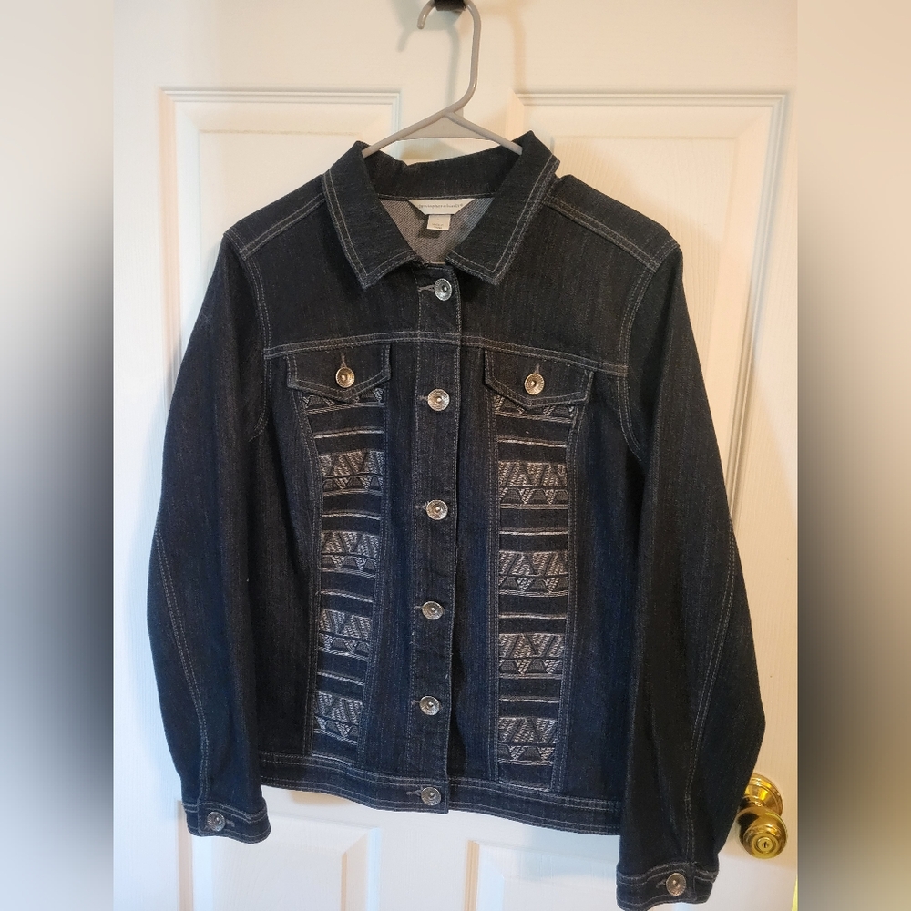 Christopher & Banks Western Vintage Dark Blue Jean Jacket